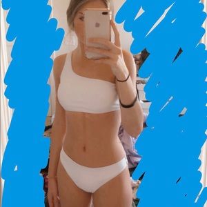 White one shoulder bikini set